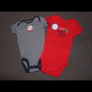 Baseball/football onsies newborn